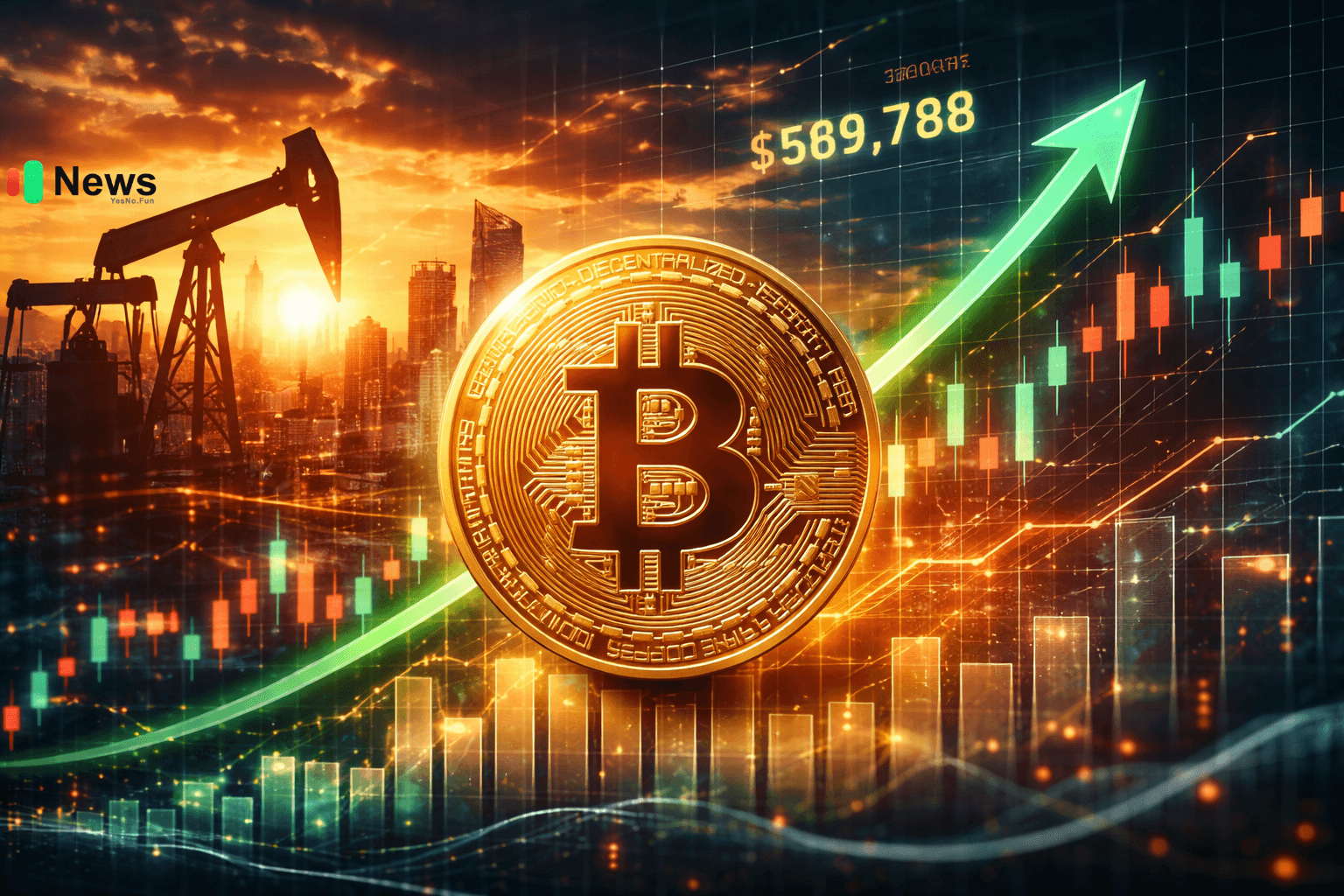 Bitcoin price chart approaching $70,000 amid strong US manufacturing data